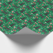 Goldendoodle-Hundeschlitten Geschenkpapier (Ecke)