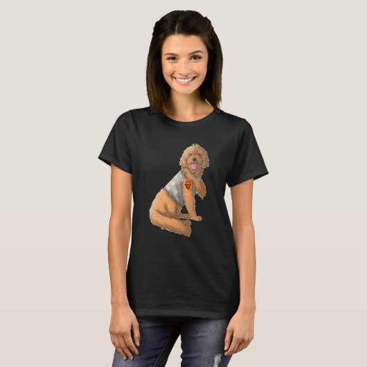 Goldendoodle I Liebe Mama Tattoo Dog Funny Mother T-Shirt (Vorne ganz)