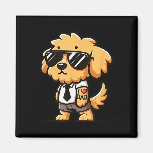 Goldendoodle I Liebe Vater Funny Dog Tattoo Magnet (Vorne)