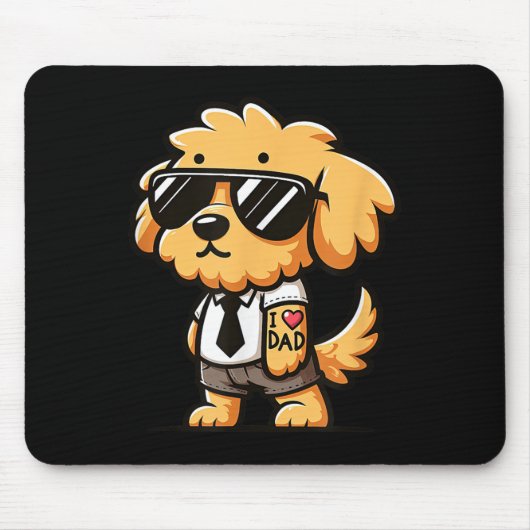 Goldendoodle I Liebe Vater Funny Dog Tattoo Mousepad (Vorne)