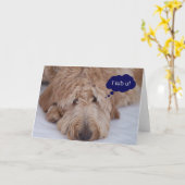 Goldendoodle "ich lub u!" Karte (Gelbe Blume)