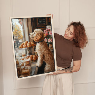 Goldendoodle im Französischen Bäckerei Kunst Leinwanddruck