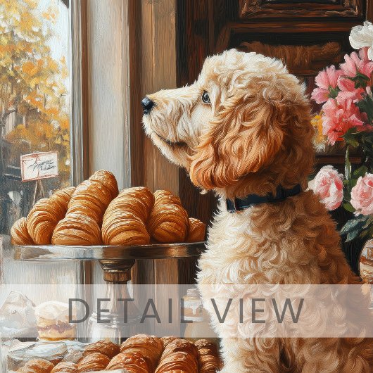 Goldendoodle im Französischen Bäckerei Kunst Leinwanddruck