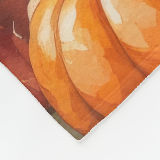 Goldendoodle im Herbst belebt Erntedank Kunst Fleecedecke (Ecke)