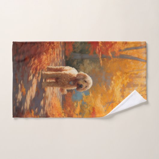 Goldendoodle im Herbst Leaves Fall Inspiriert Badhandtuch Set (Handtuch)