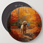 Goldendoodle im Herbst Leaves Fall Inspiriert Button (Vorne & Hinten)