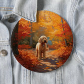 Goldendoodle im Herbst Leaves Fall Inspiriert Button (Beispiel)