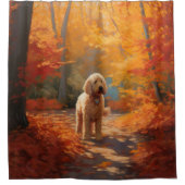 Goldendoodle im Herbst Leaves Fall Inspiriert Duschvorhang (Vorderseite)