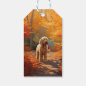 Goldendoodle im Herbst Leaves Fall Inspiriert Geschenkanhänger (Rückseite)
