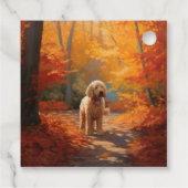Goldendoodle im Herbst Leaves Fall Inspiriert Geschenkanhänger (Rückseite)
