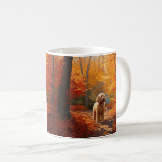 Goldendoodle im Herbst Leaves Fall Inspiriert Kaffeetasse (VorderseiteRechts)