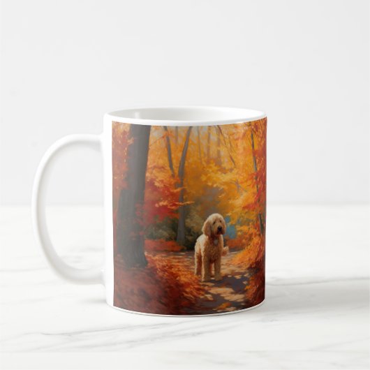 Goldendoodle im Herbst Leaves Fall Inspiriert Kaffeetasse (Links)