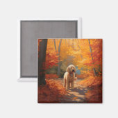 Goldendoodle im Herbst Leaves Fall Inspiriert Magnet (Vorderseite/Rückseite)
