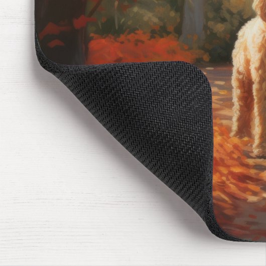Goldendoodle im Herbst Leaves Fall Inspiriert Mousepad (Ecke)