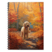 Goldendoodle im Herbst Leaves Fall Inspiriert Notizblock (Vorderseite)