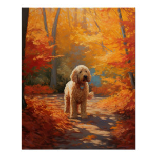 Goldendoodle im Herbst Leaves Fall Inspiriert Poster