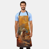 Goldendoodle im Herbst Leaves Fall Inspiriert Schürze (Getragen)