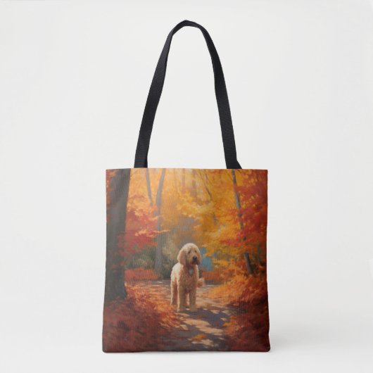Goldendoodle im Herbst Leaves Fall Inspiriert Tasche (Vorderseite)