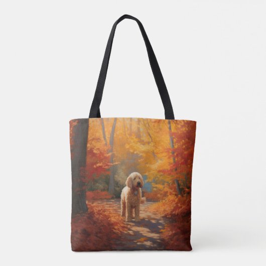 Goldendoodle im Herbst Leaves Fall Inspiriert Tasche (Rückseite)