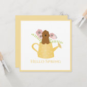 Goldendoodle im Wasser kann gelb sein Karte (Vorderseite/Rückseite Beispiel)