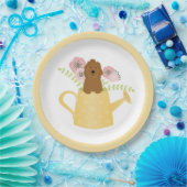 Goldendoodle im Wasser kann gelb sein Pappteller (Party)