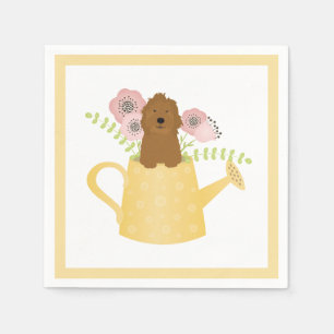 Goldendoodle im Wasser kann gelb sein Serviette