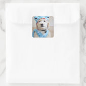 Goldendoodle in Haikostüm Quadratischer Aufkleber (Tasche)