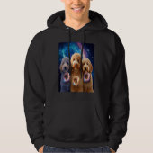 Goldendoodle In Space With Donuts Cute Doodle Boys Hoodie (Vorderseite)