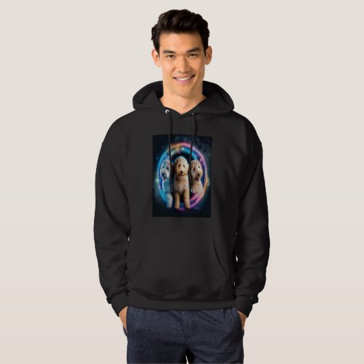 Goldendoodle In Space With Donuts Cute Doodle Boys Hoodie (Vorne ganz)