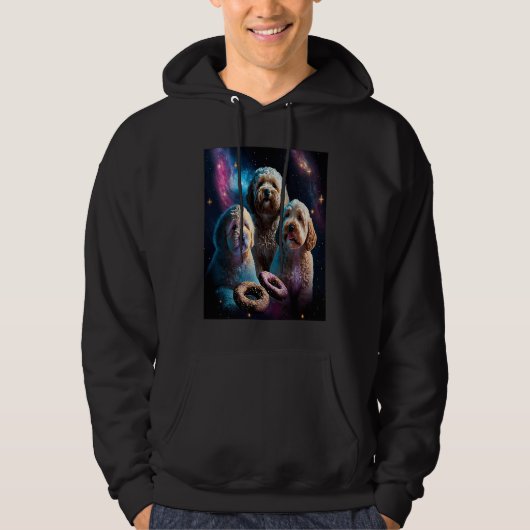 Goldendoodle In Space With Donuts Cute Doodle Boys Hoodie (Vorderseite)