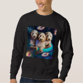 Goldendoodle In Space With Donuts Cute Doodle Boys Sweatshirt (Vorderseite)