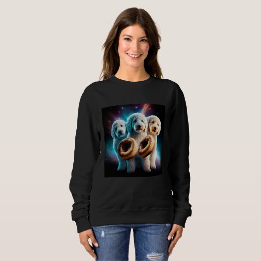 Goldendoodle In Space With Donuts Cute Doodle Boys Sweatshirt (Vorne ganz)