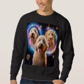 Goldendoodle In Space With Donuts Cute Doodle Boys Sweatshirt (Vorderseite)