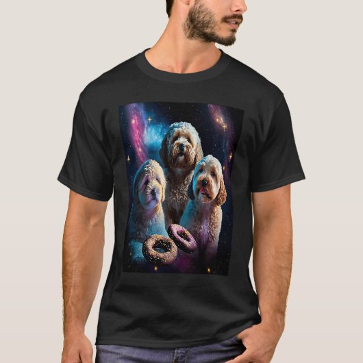 Goldendoodle In Space With Donuts Cute Doodle Boys T-Shirt (Vorderseite)