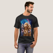 Goldendoodle In Space With Donuts Cute Doodle Boys T-Shirt (Vorne ganz)
