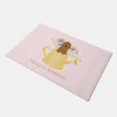 Goldendoodle in Wasserqualität Fußmatte (Schrägansicht)