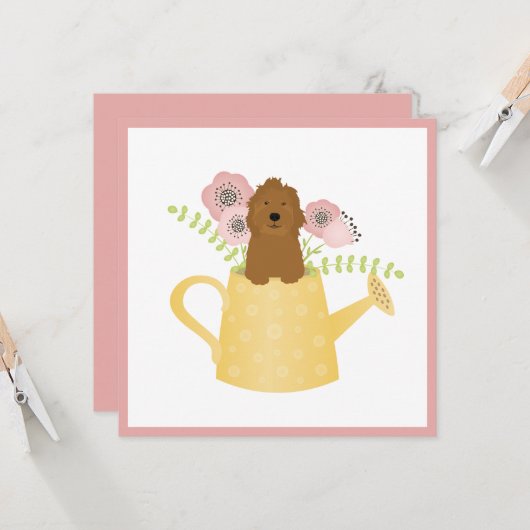 Goldendoodle in Wasserqualität Karte (Vorderseite/Rückseite Beispiel)