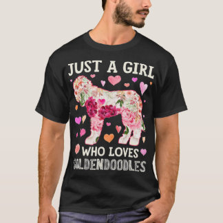 Goldendoodle Just A Girl Who Loves Dog Flower Wome T-Shirt