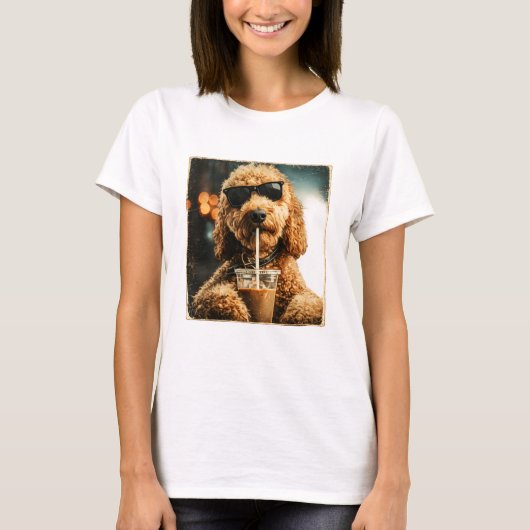 Goldendoodle-Kaffee-Shirt T-Shirt (Vorderseite)