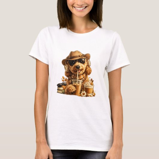 Goldendoodle Kaffee-Shirt T-Shirt (Vorderseite)