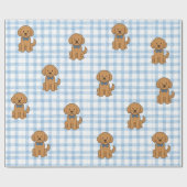Goldendoodle-Kariertes Papier Geschenkpapier (Flach)
