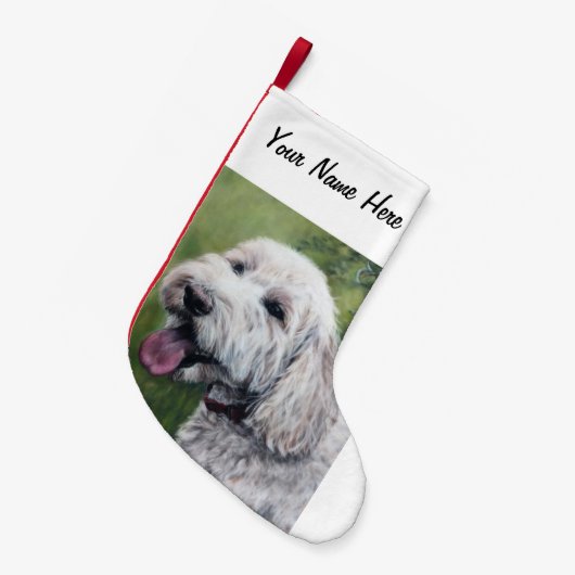 Goldendoodle Kleiner Weihnachtsstrumpf (Vorderansicht (hängend))