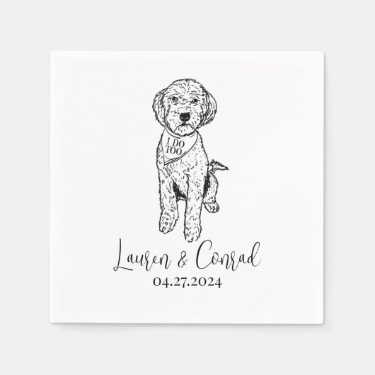Goldendoodle Labradoodle Custom.Napkin Hund Hochze Serviette (Vorderseite)