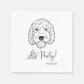 Goldendoodle Labradoodle Custom.Napkin Hund Hochze Serviette (Vorderseite)