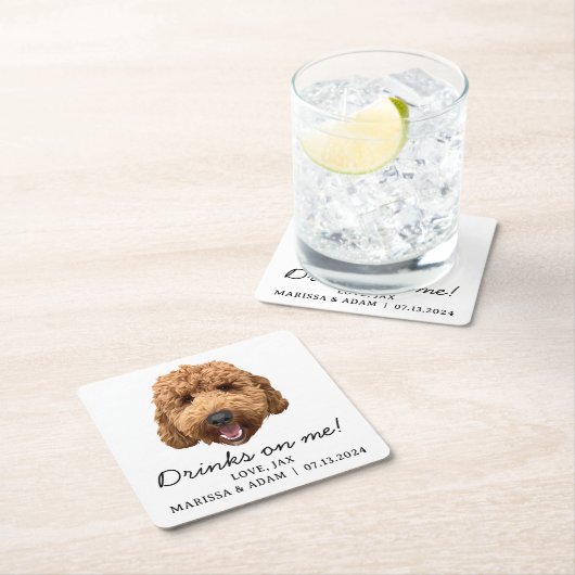 Goldendoodle Labradoodle Hochzeitspapier-Untersetz Rechteckiger Pappuntersetzer (Vor Ort)