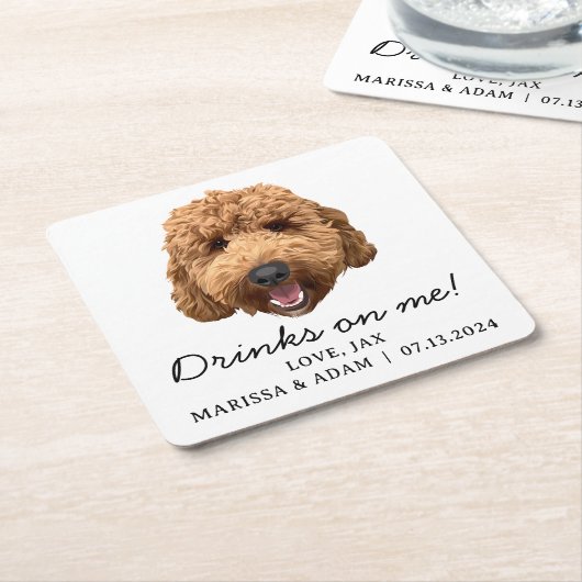 Goldendoodle Labradoodle Hochzeitspapier-Untersetz Rechteckiger Pappuntersetzer (angewinkelt)