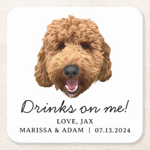 Goldendoodle Labradoodle Hochzeitspapier-Untersetz Rechteckiger Pappuntersetzer