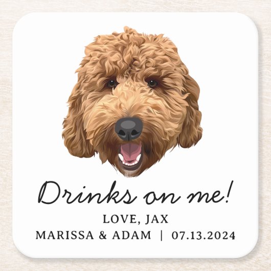 Goldendoodle Labradoodle Hochzeitspapier-Untersetz Rechteckiger Pappuntersetzer (Vorderseite)