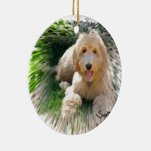 Goldendoodle Labradoodle Keramikornament (Rechts)