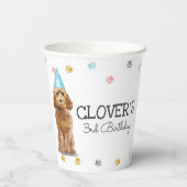Goldendoodle Lasse Pawty Birthday Party Paper Cups Pappbecher (Rückseite)